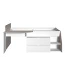 Lit Combiné avec Bureau Milky Blanc - Bois manufacturé - 203 x 90 x 134 cm