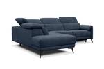 Ecksofa Scala (5-Sitzer mit Relax) Marineblau - Ecke davorstehend links