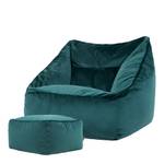 Riesen Sitzsack Sessel mit Sitzpuff Grün - Kunststoff - 100 x 80 x 88 cm