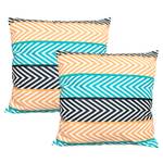 Lot 2 coussins motif zig zag bleu orange Textile - 45 x 45 x 10 cm