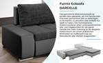 Ecksofa DARCELLE Schwarz - Lavagrau