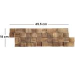 Wandverkleidung Natural Cube Braun - Massivholz - 18 x 2 x 50 cm