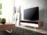 TV-Ständer in Nussbaum und Weiß Braun - Weiß - Holzwerkstoff - Massivholz - Holzart/Dekor - 150 x 40 x 40 cm