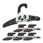 100 x Kinderkleiderbügel Panda Schwarz - Grün - Weiß - Papier - 33 x 16 x 1 cm