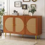 Sideboard CUN AGD71 Braun - Holzwerkstoff - Massivholz - 40 x 76 x 130 cm