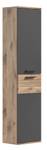 Armoire haute Mason Gris - En partie en bois massif - 37 x 152 x 24 cm