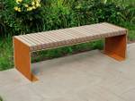 Cor-Ten Gartenbank Sitzbank Braun - Massivholz - 150 x 46 x 50 cm