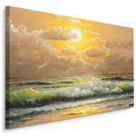 Leinwandbild Meer Sonnenuntergang Himmel 90 x 60 x 60 cm