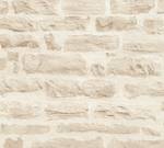 Steintapete Creme Beige Vliestapete Beige - Weiß - Kunststoff - Textil - 53 x 1005 x 1 cm