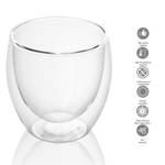 2x Thermo Glas Teeglas Kaffeeglas 250ml Glas - 12 x 14 x 19 cm