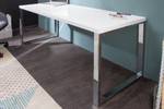Schreibtisch WHITE DESK Weiß - Holzwerkstoff - Metall - Massivholz - 160 x 75 x 60 cm