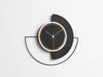 Horloge murale design THE BALANCED. Noir - Bois manufacturé - Métal - 55 x 50 x 1 cm