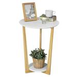 Table Basse Table d'appoint FBT52-WN Blanc - En partie en bois massif - 45 x 60 x 25 cm