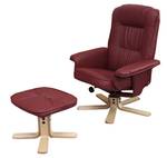 Fauteuil relax H56 avec repose-pied Rouge - Cuir synthétique - 80 x 100 x 105 cm