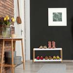 Étagère à chaussures Marron - Blanc - Bambou - Bois manufacturé - 70 x 36 x 26 cm