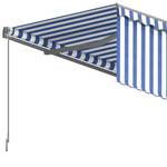 Auvent rétractable 3014354-2 Bleu - Blanc - Largeur : 600 cm