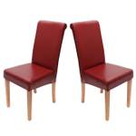 Chaise capitonnée Novara II (lot de 2) Rouge - Marron