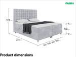 Boxspringbett Aston Hellgrau - Breite: 160 cm - H4