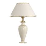 Lampe Delia Bianco Oro Céramique - Abat-jour blanc avec bord doré - Hauteur : 37 cm