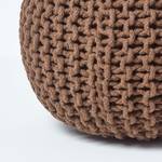 Runder Strickpouf 100% Baumwolle Braun