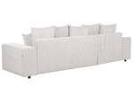 Ecksofa LUSPA Beige - Schwarz - Creme - Armlehne davorstehend links - Ecke davorstehend rechts - Schlaffunktion davorstehend rechts - Naturfaser