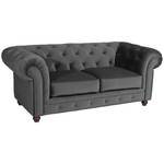 Orleans Sofa 2-Sitzer Grau - Textil - Holz teilmassiv - 196 x 77 x 100 cm