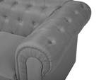 Fauteuil CHESTERFIELD Gris - Gris lumineux - Chêne foncé - 112 x 79 x 85 cm