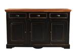 CORSICA Sideboard Schwarz - Gelb - Holzwerkstoff - Massivholz - Holzart/Dekor - 150 x 90 x 40 cm