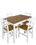 Ensemble 4 chaises et table NIL Blanc - Bois massif - 65 x 65 x 65 cm
