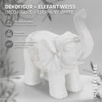Figurine déco éléphant 36x19x39cm blanc Blanc - Matière plastique - 36 x 39 x 19 cm