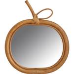 Apfelf枚rmiger aus Spiegel Rattan
