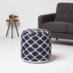 Designer Hocker Pouf Ikat blau weiß 45 x 40 x 45 cm