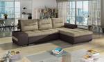 Ecksofa OVIATO Beige - Braun - Ecke davorstehend rechts