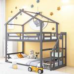 Kinderbett Hausbett Terra Ⅰ Grau - Holzwerkstoff - Metall - Massivholz - Holzart/Dekor - 96 x 222 x 244 cm