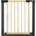 Treppenschutzgitter zum Klemmen Beige - Schwarz - Metall - Massivholz - 2 x 74 x 96 cm