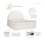 Boxspringbett Half Moon Creme - Breite: 200 cm