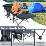 Feldbett Campingbett mit Matratze+Kissen Blau