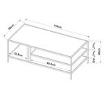 Couchtisch Kumlinge Schwarz - Metall - 110 x 40 x 55 cm