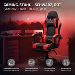 Gaming Stuhl mit Massagefunktion Schwarz - Rot - Kunstleder - 62 x 128 x 62 cm