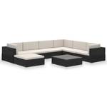 Gartenmöbel Set 296252 (8-teilig) Schwarz - Polyrattan - 74 x 26 x 74 cm