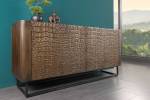 Sideboard CROCO Schwarz - Braun - Massivholz - Holzart/Dekor - 177 x 75 x 38 cm