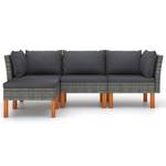 Garten-Sofa-Set (4-teilig) 3009634-6 Grau