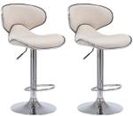 Tabouret de bar Las Vegas V2 Lot de 2 Blanc crème - Argenté