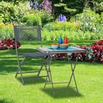 Chaise de jardin pliable Gris - Métal - Textile - 46 x 87 x 48 cm