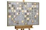 Gerahmtes Acrylbild Bright Memories Gold - Grau - Massivholz - Textil - 103 x 78 x 5 cm