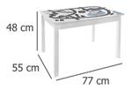 Tisch aus Holz, Höhe 48 cm Weiß - Holzwerkstoff - 55 x 48 x 77 cm