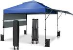 3x3m Pop Up Pavillon mit Zwei Markisen Blau - Kunststoff - 537 x 290 x 300 cm