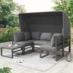 Gartenmöbel-Set MetalSun Ⅴ Grau - Glas - Metall - Kunststoff - 65 x 145 x 175 cm