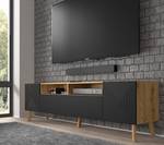 Fernsehtisch LUXI 195x42x56 Schwarz - Braun - Holzwerkstoff - Kunststoff - 195 x 56 x 42 cm