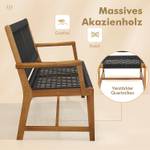 Gartenstühle (2er Set) Schwarz - Massivholz - 57 x 90 x 64 cm